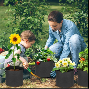Heavy-Duty Black Fabric Grow Bags – Breathable Aeration Fabric Pots with Handles for Vegetables, Tomatoes, Herbs & Flowers